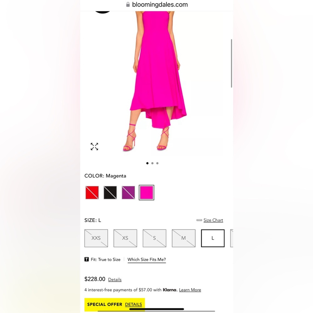Susana Monaco strapless seamed high low dress NWT color Magenta Size Small - Picture 2 of 8